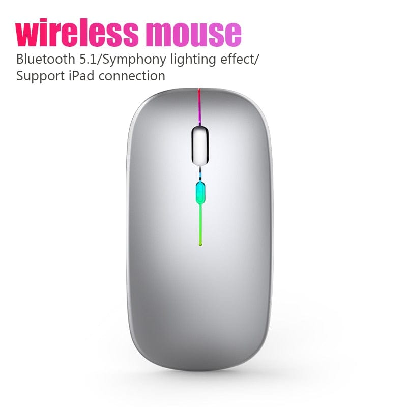 RGB Wireless Gaming Mouse, Rechargeable, Bluetooth, Ergonomic for Laptop PC - Smart Tech Shopping