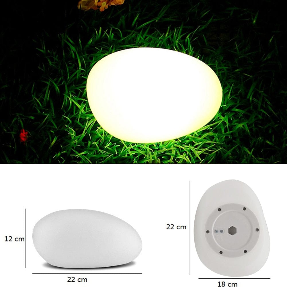 Glow Cobble Stone Shape Waterproof Solar Garden Light