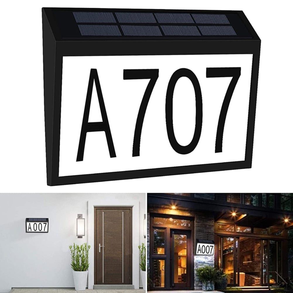 LED Solar Power House Number Sign Light for Outdoor Wall