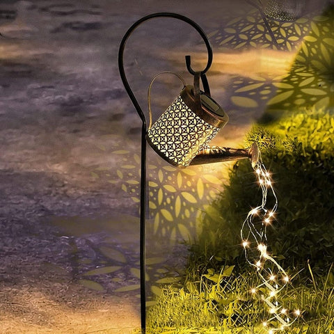 Solar Powered Watering Can Sprinkles Fairy Waterproof Shower LED Light Lantern for Outdoor Garden - Smart Tech Shopping