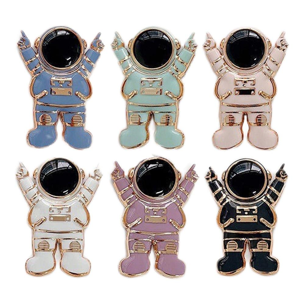 Three Dimensional Mobile Phone Holder , Astronaut Electroplated Lazy Desktop Support For Phone