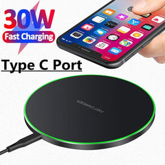 VIKEFON 30W Qi Wireless Charging Pad for iPhone, Samsung Galaxy - Smart Tech Shopping