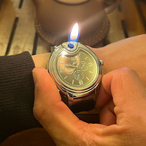 Creative Wrist Watch Metal Watch Butane Lighter With Adjustable Flame