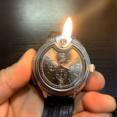 Creative Wrist Watch Metal Watch Butane Lighter With Adjustable Flame