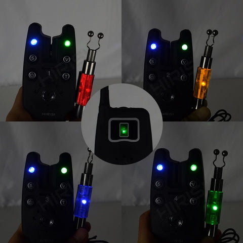 Wireless fishing bite alarm 1+4 set with 4pcs illuminated swinger in EVA case for carp fishing