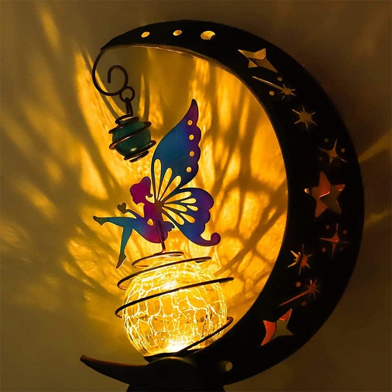 Animal Fairy Moon Solar Light Lawn Outdoor Ornament