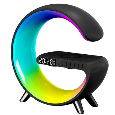 Experience the Future of Desk Accessories: 15W Wireless Fast Charger Stand with LED RGB Light and Smart Bluetooth Speake
