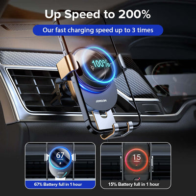 15W Qi Wireless Charger Car Mount Intelligent Infrared for Air Vent Mount Charger and holder - Smart Tech Shopping