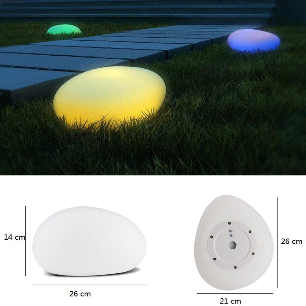 Glow Cobble Stone Shape Waterproof Solar Garden Light