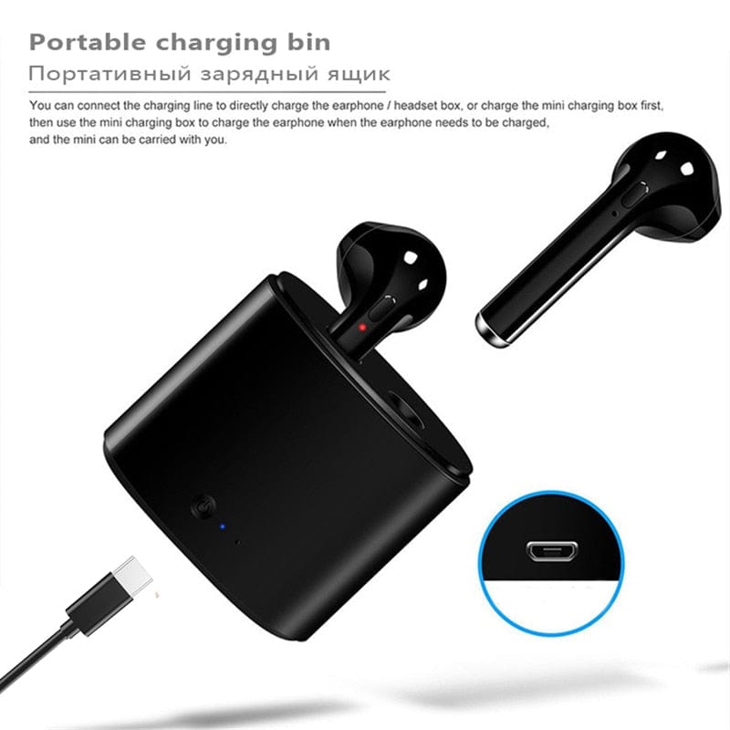 i7s TWS Wireless Bluetooth 5.0 Earbuds With Mic Charging box For all smartphones - Smart Tech Shopping