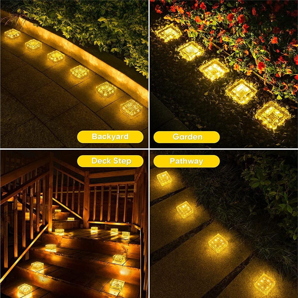 Solar Ice Cube Lights for Walkways & Gardens