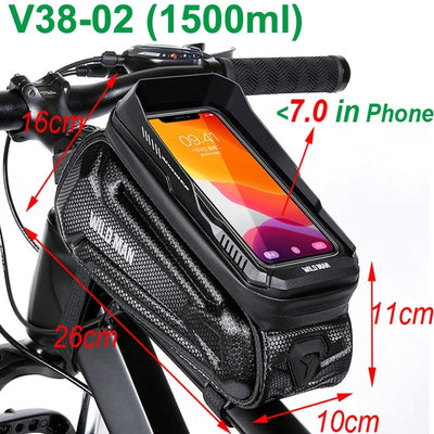 Reflective MTB Rainproof Bike Bag Bicycle Front Cell Phone holder with Touchscreen