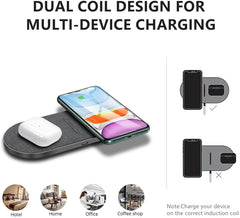 40W 2 in 1 Wireless Charging Pad for iPhone Samsung - Smart Tech Shopping