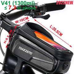 Reflective MTB Rainproof Bike Bag Bicycle Front Cell Phone holder with Touchscreen