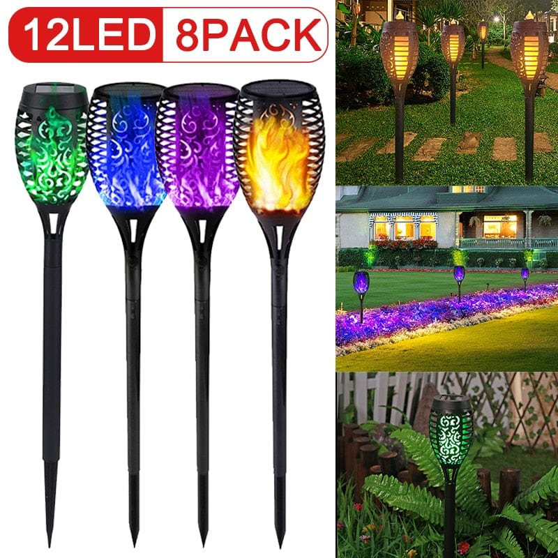 LED Solar Flame Torch Lights for Outdoor Garden Decoration