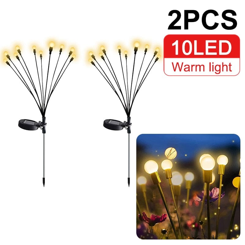 Solar Firefly Waterproof Lights for Outdoor Decoration (2 Pack)