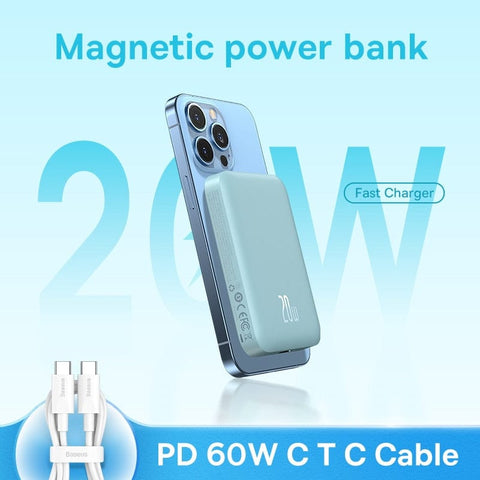 BASEUS Magsafe Wireless Power Bank 6000mAh Fast Charging For iPhone - Smart Tech Shopping