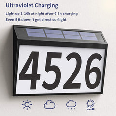 LED Solar Power House Number Sign Light for Outdoor Wall