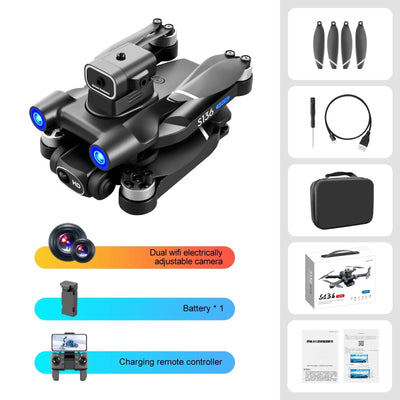 Foldable Quadcopter S136 GPS Rc Drone With 4K HD Dual Camera For Professional Aerial Photography With Obstacle Avoidance