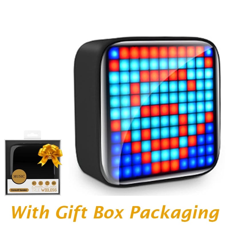 Retro Pixel Art Portable Speaker, LED Bluetooth - Smart Tech Shopping