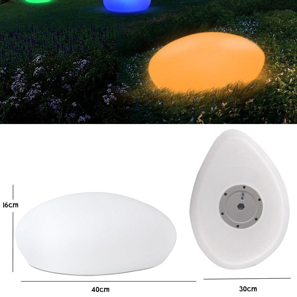 Glow Cobble Stone Shape Waterproof Solar Garden Light