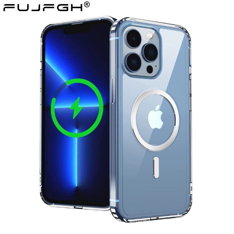 Transparent Magsafe Magnetic Wireless Charging Case for iPhone - Smart Tech Shopping