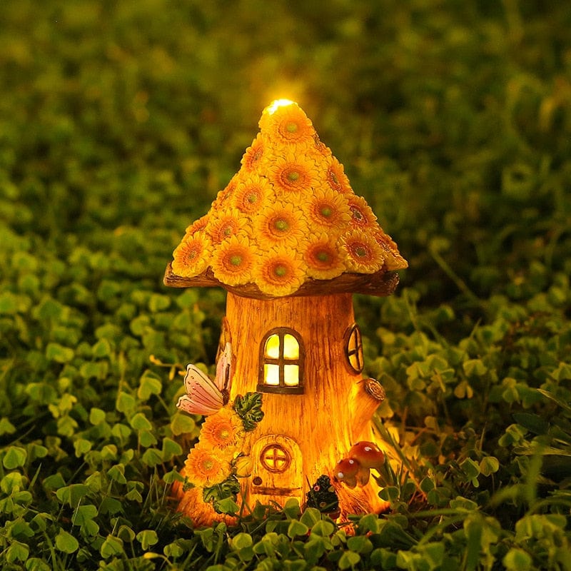 Solar Mushroom Tree House Castle Decorative Lights For Home Balcony