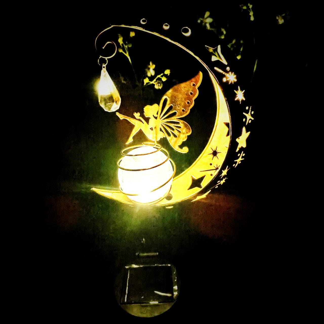 Animal Fairy Moon Solar Light Lawn Outdoor Ornament