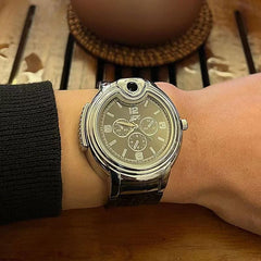 Creative Wrist Watch Metal Watch Butane Lighter With Adjustable Flame