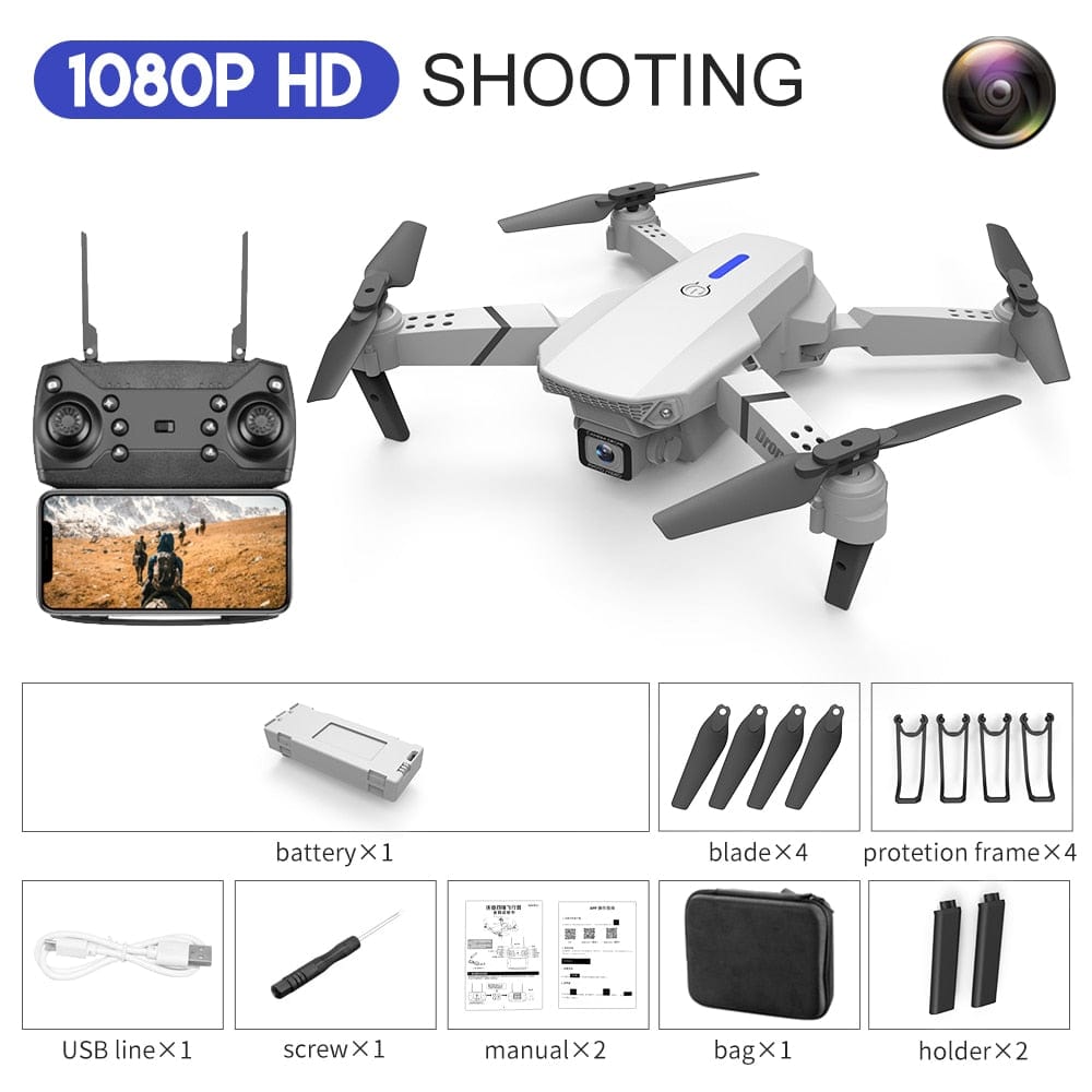 E88 Pro WIFI FPV Foldable Drone With Wide Angle HD 4K 1080P Camera - Smart Tech Shopping