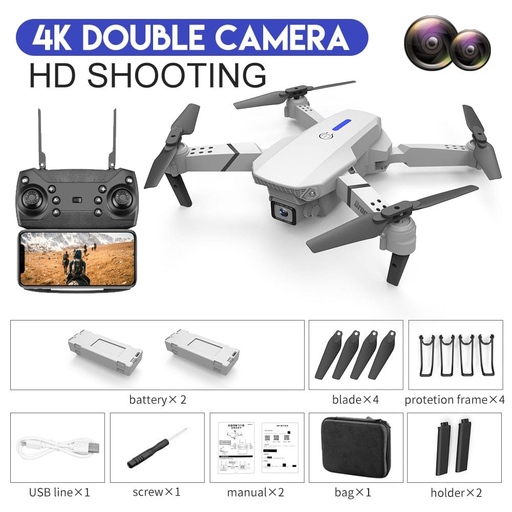 E88 Pro WIFI FPV Foldable Drone With Wide Angle HD 4K 1080P Camera - Smart Tech Shopping