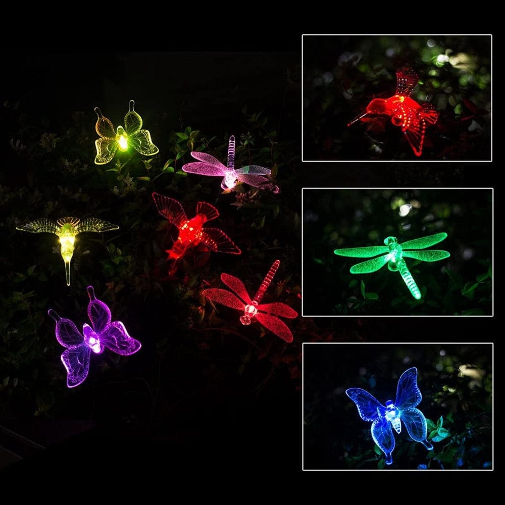 Solar Figurine Stake Lights - Set of 3 Color Changing Solar Garden Lights