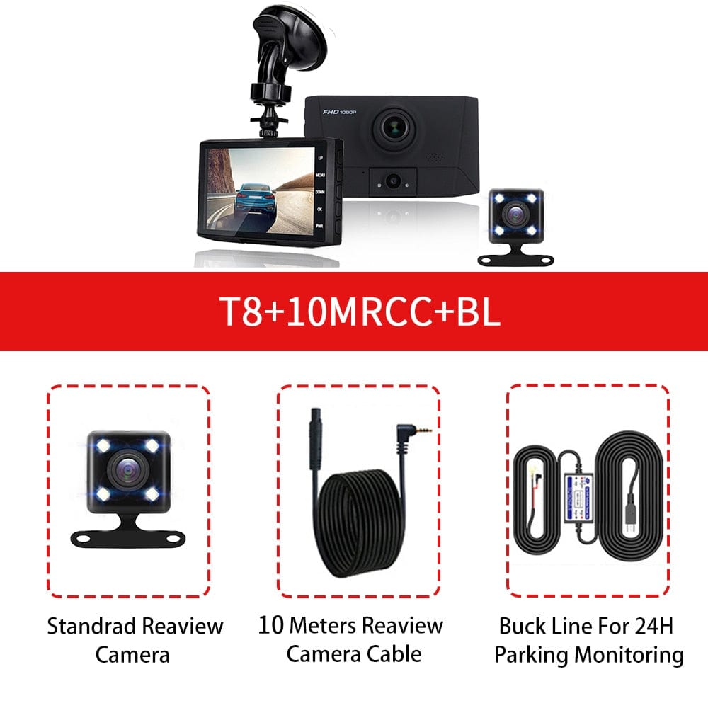 Car Dashcam with Rear Camera, Night Vision, G-Sensor, and Looping Recording - Smart Tech Shopping