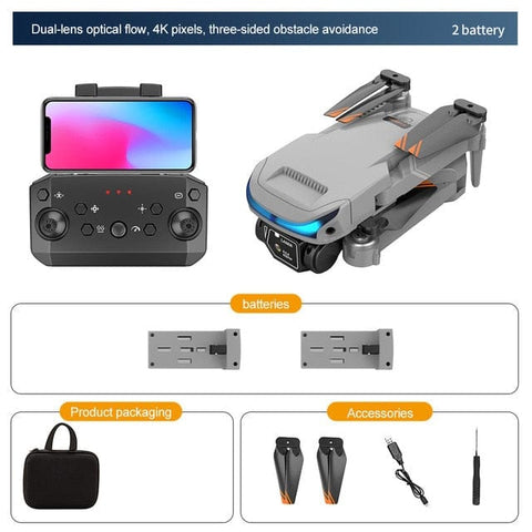 Four-axis FPV Obstacle Avoidance Drone With 4K HD Dual Camera - Smart Tech Shopping