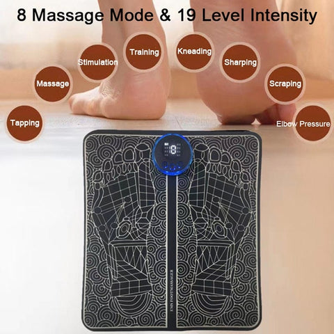 HEBTIGER Large Foot Massager | 8 Modes 19 Intensity Levels | USB Chargeable with CE, FCC, RoHS, PSE Certification - Smart Tech Shopping