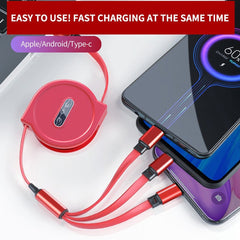 Telescopic one-to-three data lines Iphone Charger Phone Accessories Usb C Cable - Smart Tech Shopping