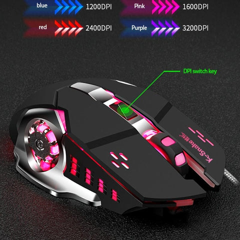 ZUIDID USB Wired Gaming Mouse 3200DPI with 6 buttons for Desktop PC, Laptop - Smart Tech Shopping