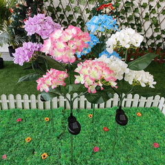 LED Hydrangea Rose Solar Lights for Outdoor Landscape Decoration