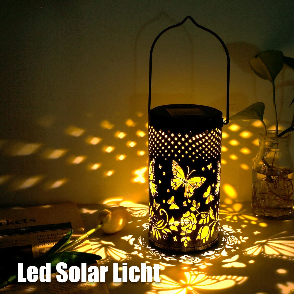 Retro Butterfly Shadow Solar Light for Outdoor Decoration