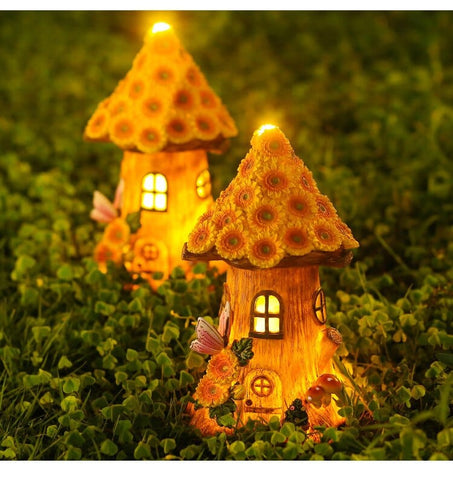 Solar Mushroom Tree House Castle Decorative Lights For Home Balcony