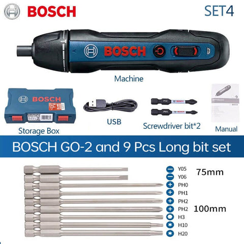 Bosch GSR12V-140FCB22 Cordless Electric Screwdriver 12V Kit - 5-In-1 Multi-Head Power Drill Set