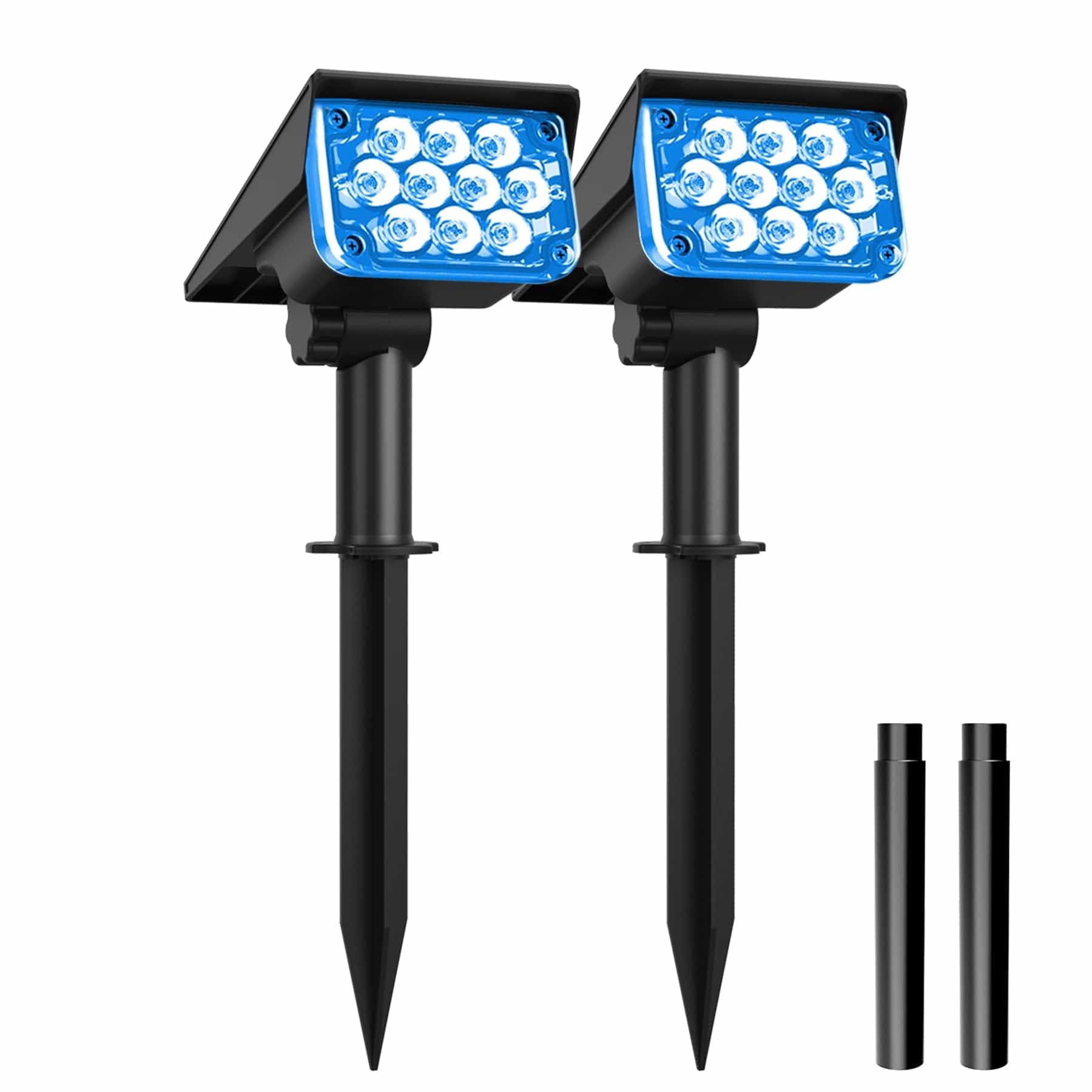 TSUN 2PACK , 3000K/6000k/RGB/GREEN Solar Garden Spotlight For Landscape