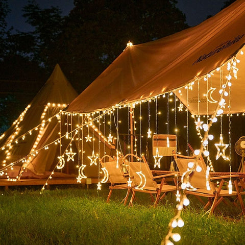 Solar Moon Star LED String Lights for Home and Holiday Decoration