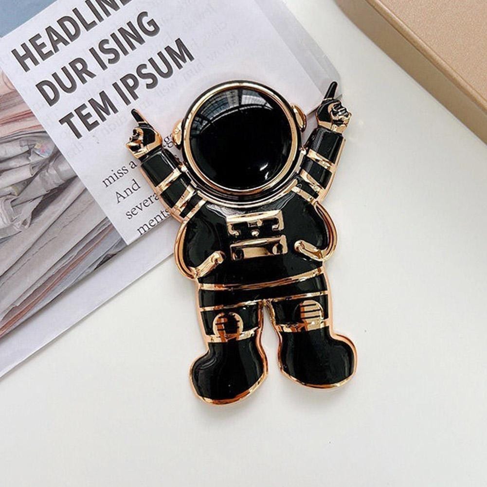 Three Dimensional Mobile Phone Holder , Astronaut Electroplated Lazy Desktop Support For Phone