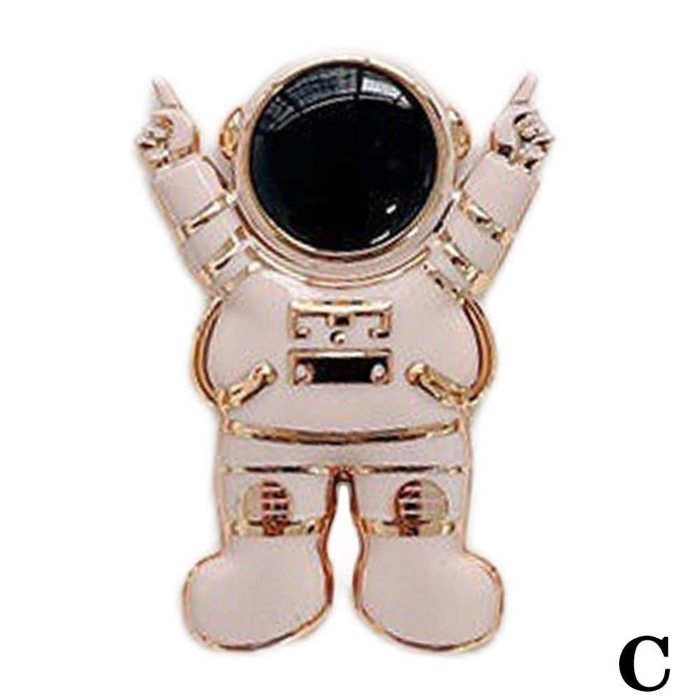 Three Dimensional Mobile Phone Holder , Astronaut Electroplated Lazy Desktop Support For Phone