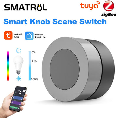 ZigBee Tuya Smart Home Scene Switch Knob Dimmer Light Bulb with Wireless Remote