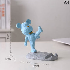 Adorable Bear Phone Holder for Desk - Aesthetic Kawaii Room Decor Gadgets and Desktop Sculpture