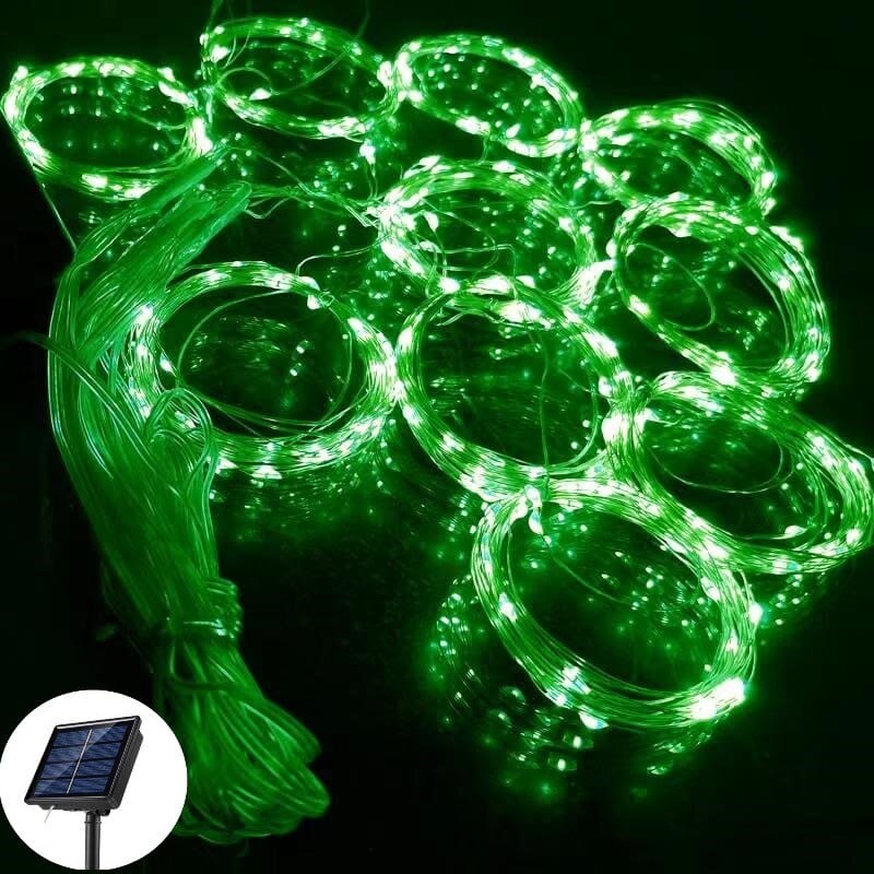 300 LED Solar Garden Curtain Lights for Christmas and New Year Decoration (IP65 Waterproof)