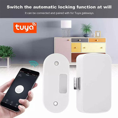 Tuya Smart Home File Cabinet Lock , Wireless Bluetooth Keyless Invisible Mobile APP Control Electronic Locks For Furniture Drawer