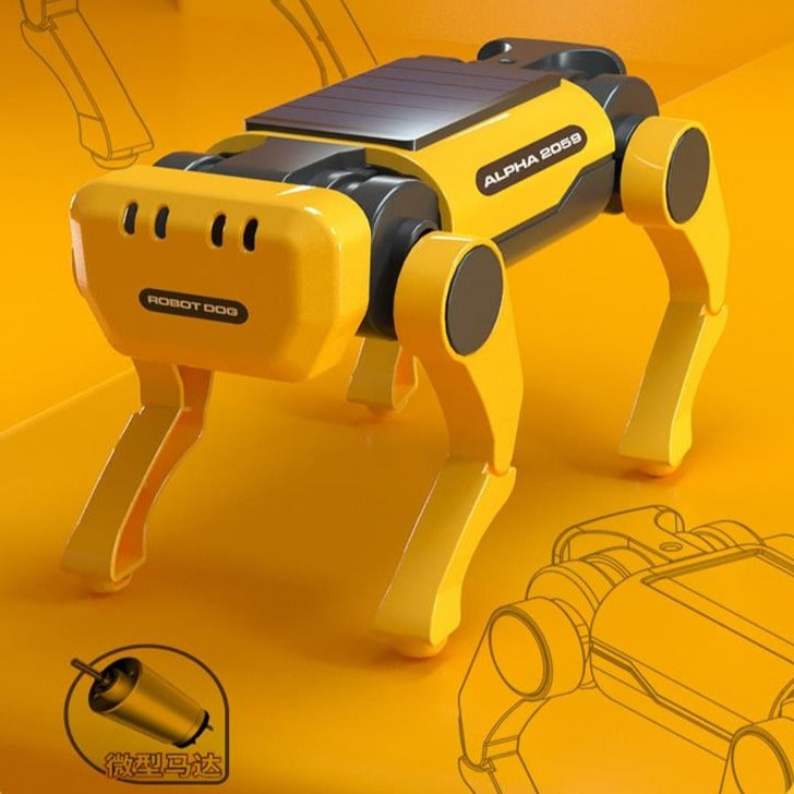 Solar Robot Assembly Toy with Running Electronic Dog for Kids' STEAM Education